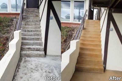 Concrete repair and restoration before and after